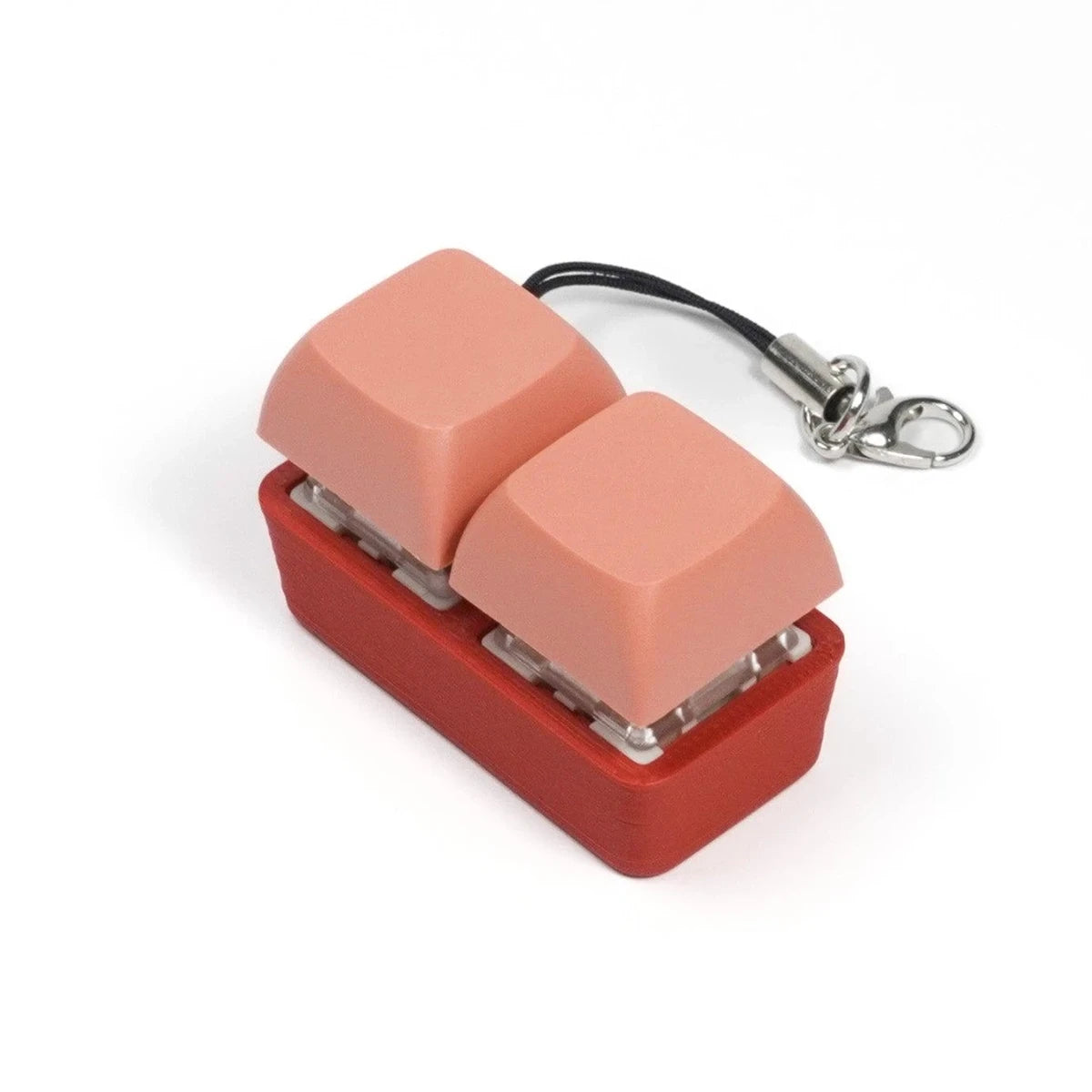 Strudel 3D 2 Key Fidget Keychain - Two-Tone Series - Red